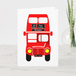 Red Bus Design Geburtstag Karte