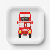 Red Bus Design Geburtstagsparty Pappteller (Vorderseite)