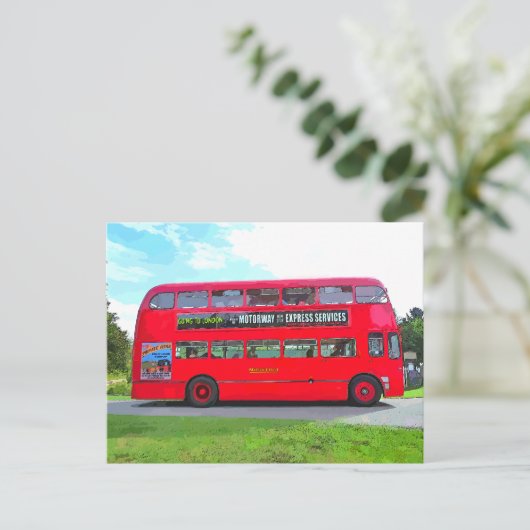 RED BUS POSTKARTE (Stehend Vorderseite)