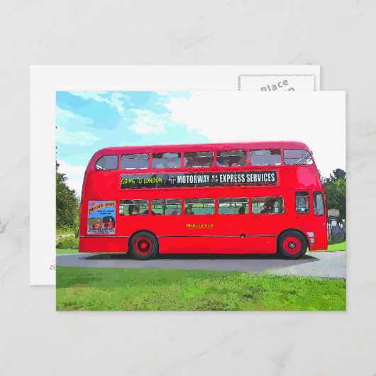 RED BUS POSTKARTE (Vorne/Hinten)