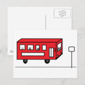 Red Bus Postkarte (Vorne/Hinten)