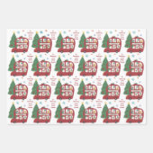Red Bus Tree Kindername Liebe Weihnachten Geschenkpapier Set (Vorderseite 3)