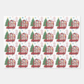 Red Bus Tree Kindername Liebe Weihnachten Geschenkpapier Set (Vorderseite 2)