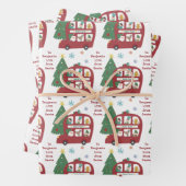 Red Bus Tree Kindername Liebe Weihnachten Geschenkpapier Set (Beispiel)