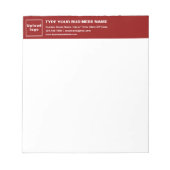 Red Business Brand on Heading Small Notepad Notizblock (Vorderseite)