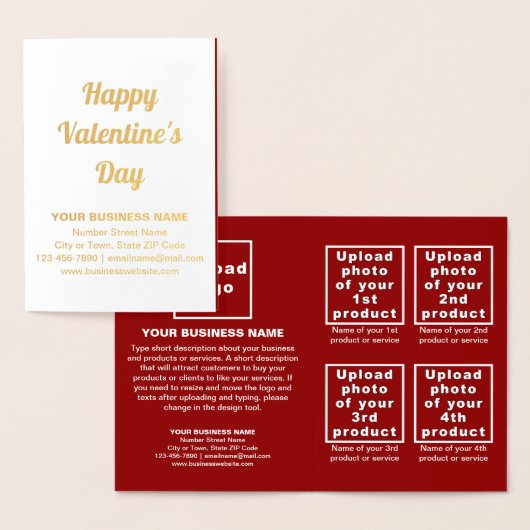 Red Business Brand on Valentine Foil Card Folienkarte (Anzeige)