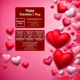 Red Business Brand on Valentine Rectangle Folien Feiertagskarte