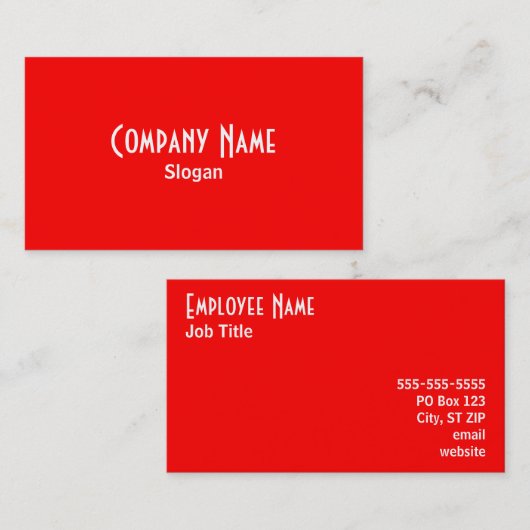 Red Business Card Visitenkarte (Vorne/Hinten)