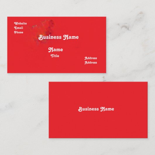 Red Business Card Visitenkarte (Vorne/Hinten)