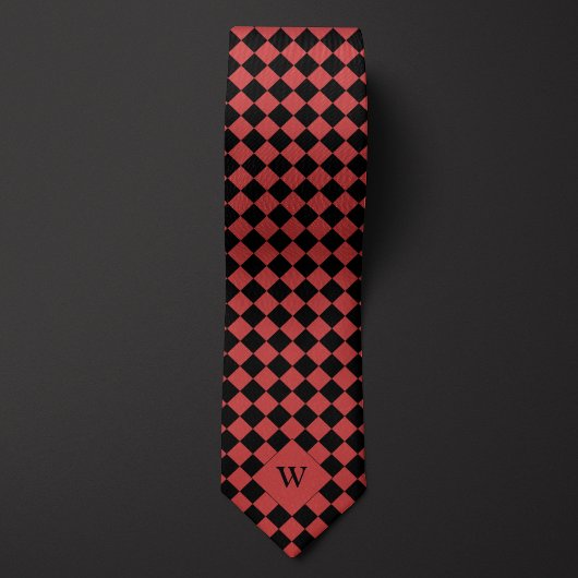 Red Business Checked Monogram Krawatte