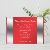 Red Business Einladung (Stehend Vorderseite)