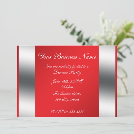 Red Business Einladung (Stehend Vorderseite)