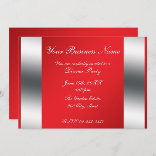 Red Business Einladung (Vorne/Hinten)
