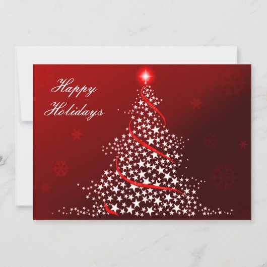 Red Business Holiday Flat Cards Feiertagskarte (Vorderseite)