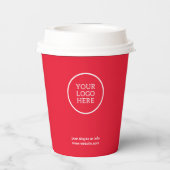 Red Business Logo Corporate Moderne Beruflich Pappbecher (Rückseite)