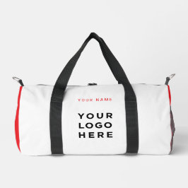 Red Business Logo Name Instagram Fitness Duffle Bag
