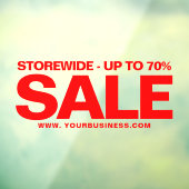 Red Business Website Adresse Einfach verkaufen Fensteraufkleber (Blatt 3)