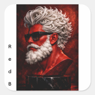 Red Bust Modern Sculpture Quadratischer Aufkleber