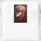 Red Bust Modern Sculpture Quadratischer Aufkleber (Tasche)