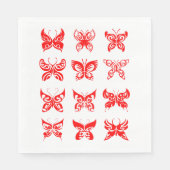 Red Butterfats Paper Napkins Serviette (Vorderseite)