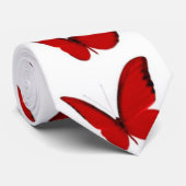 Red Butterflies Neck Tie Krawatte (Gerollt)