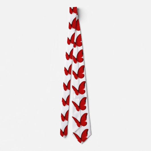 Red Butterflies Neck Tie Krawatte (Rückseite)
