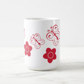 Red Butterflies & Posies Kaffeetasse (Mittel)