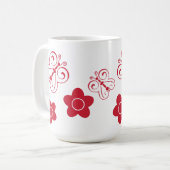 Red Butterflies & Posies Kaffeetasse (Vorderseite Links)