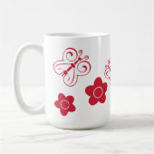 Red Butterflies & Posies Kaffeetasse (Links)