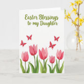 Red Butterfly Easter Blessings Card Karte (Gelbe Blume)