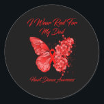 Red Butterfly Heart Disease Awareness Runder Aufkleber<br><div class="desc">Red Butterfly Heart Disease Awareness</div>