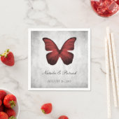 Red Butterfly Hochzeitspapier Napkins Serviette (Beispiel)