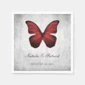 Red Butterfly Hochzeitspapier Napkins Serviette (Vorderseite)