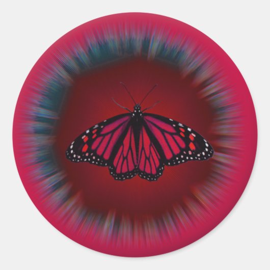 Red Butterfly Mandala Sticker (Vorderseite)