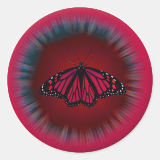 Red Butterfly Mandala Sticker