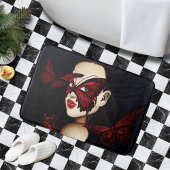Red Butterfly Masquerade Badematte