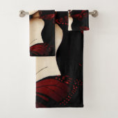 Red Butterfly Masquerade Badhandtuch Set (Insitu)