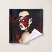 Red Butterfly Masquerade Badhandtuch Set (Waschlappen)