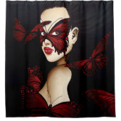 Red Butterfly Masquerade Duschvorhang (Vorderseite)
