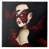 Red Butterfly Masquerade Fliese (Vorderseite)