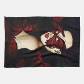 Red Butterfly Masquerade Geschirrtuch (Horizontal)