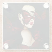 Red Butterfly Masquerade Glasuntersetzer (Rückseite)