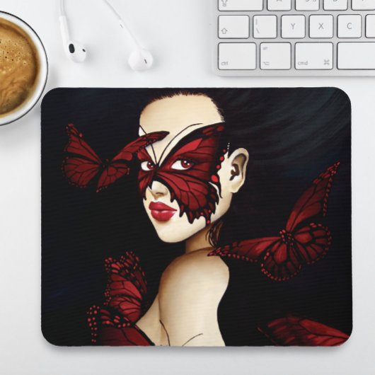 Red Butterfly Masquerade Mousepad