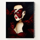 Red Butterfly Masquerade Notizblock (Rückseite)