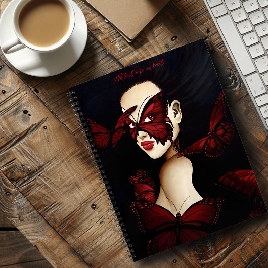 Red Butterfly Masquerade Notizblock