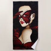 Red Butterfly Masquerade Strandtuch (Vorderseite)