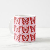 Red Butterfly Pattern Kaffeetasse (Vorderseite Links)