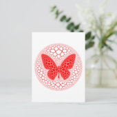 Red Butterfly Plaque Postkarte (Stehend Vorderseite)