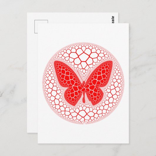 Red Butterfly Plaque Postkarte (Vorne/Hinten)