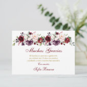 Red Butterfly Quinceañera Dankeskarte (Stehend Vorderseite)